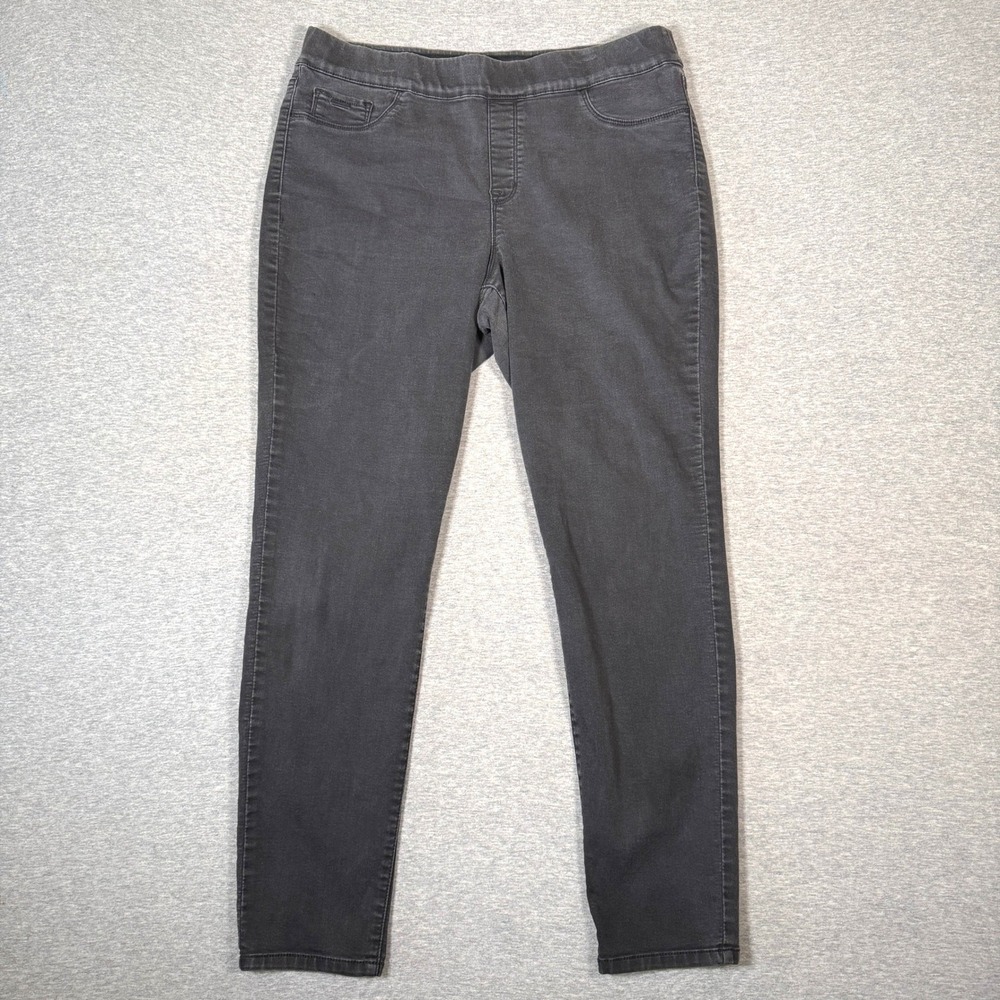 Nine West Jeans Womens 16 Black Pull On Skinny Jeggings High Rise Stretch Denim